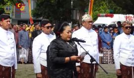 Pamong Kalurahan Ikut Jadi Peserta Upacara Hari Jadi Kabupaten Gunungkidul di Alun-alun Pemda